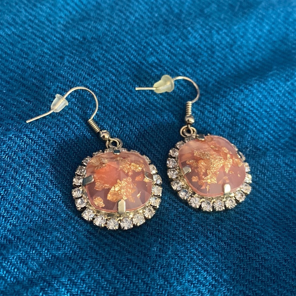 Rose gold costume earrings